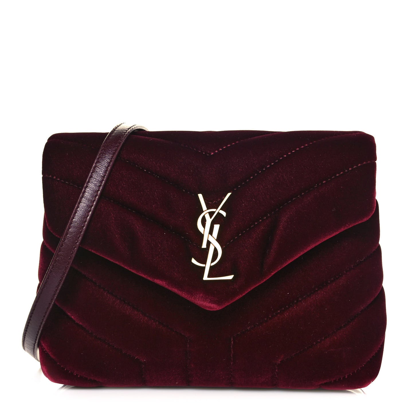 Velvet Y Quilted Monogram Toy Loulou Chain Satchel Light Burgundy