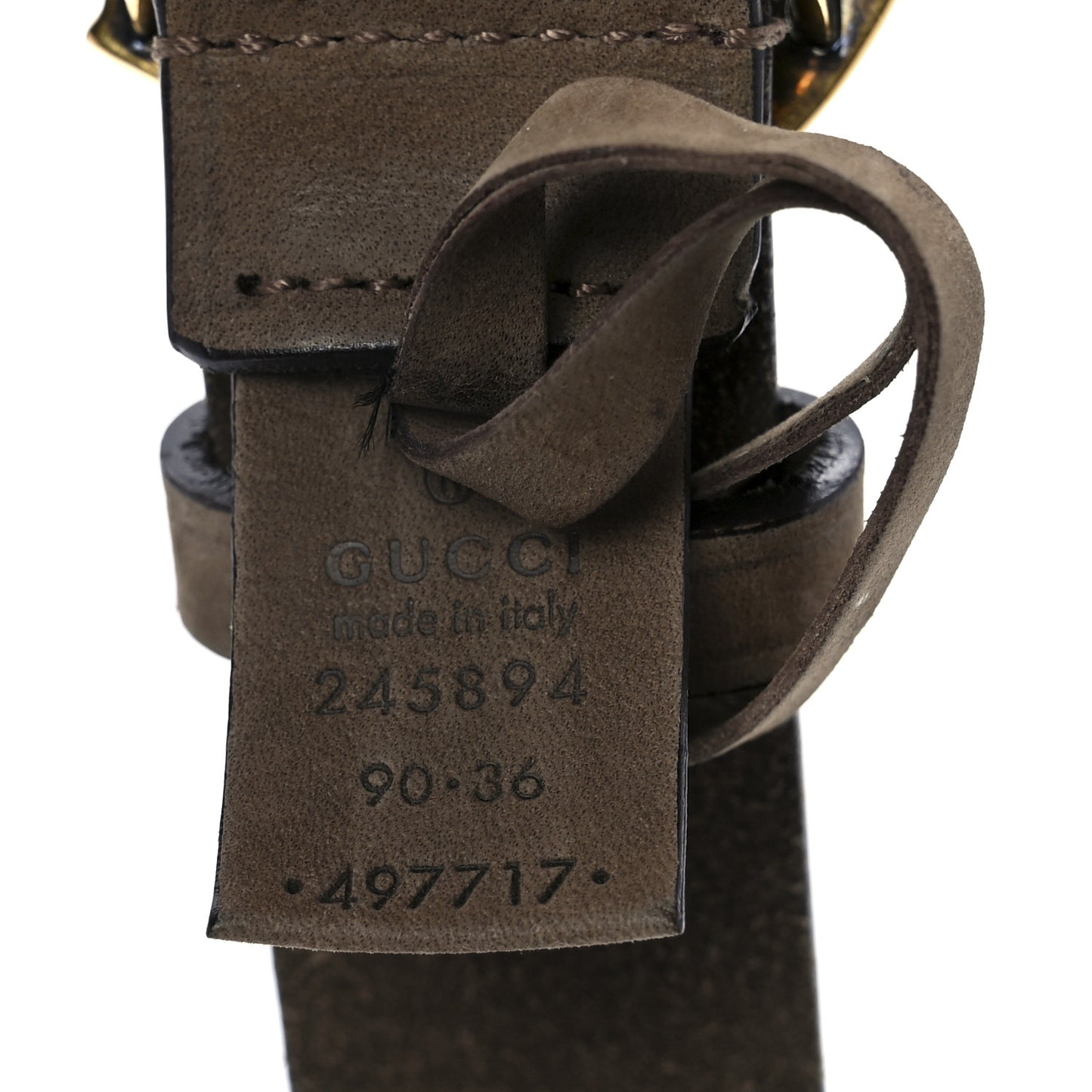 Suede Sculpted GG Belt 90 36 Dark Brown