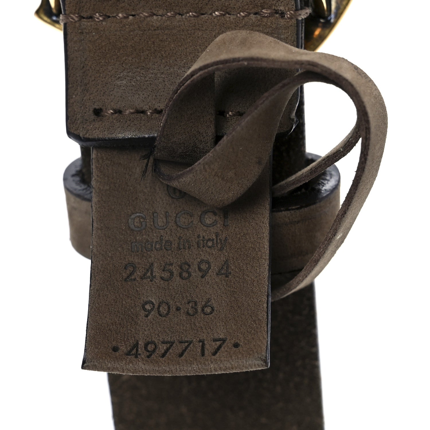 Gucci Suede Sculpted GG Belt 90 36 Dark Brown 4 of 5