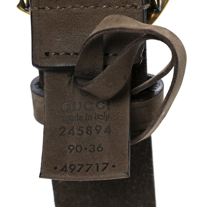 Gucci Suede Sculpted GG Belt 90 36 Dark Brown 4 of 5