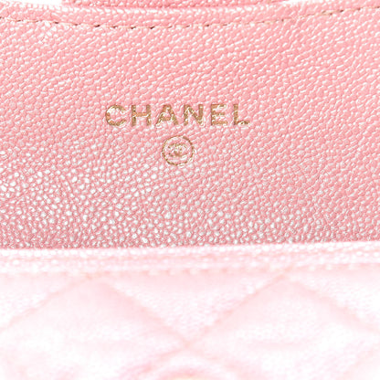 Chanel Iridescent Caviar Quilted Flap Card Holder Rose Pink 6 of 9