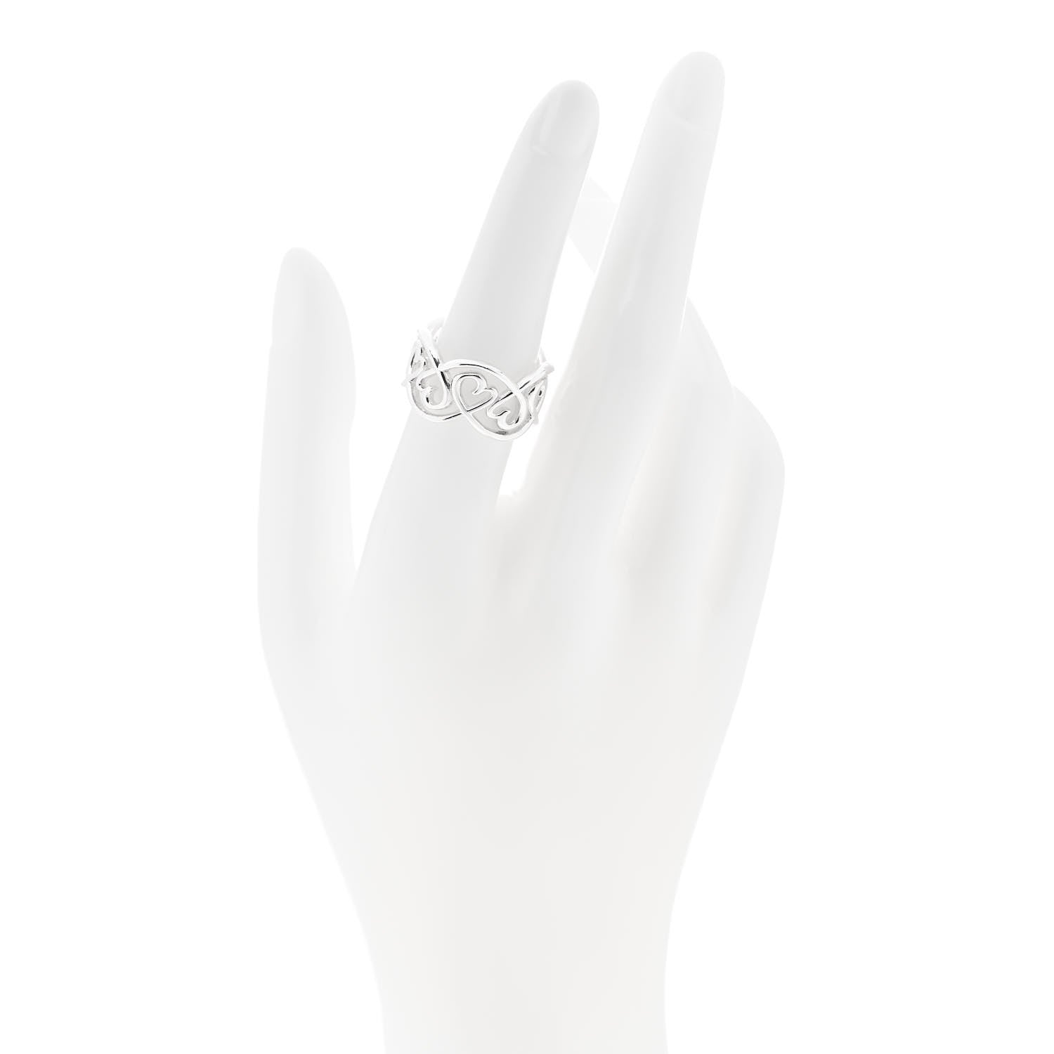 Tiffany Sterling Silver Paloma Picasso Loving Heart Band Ring 54 7 2 of 4