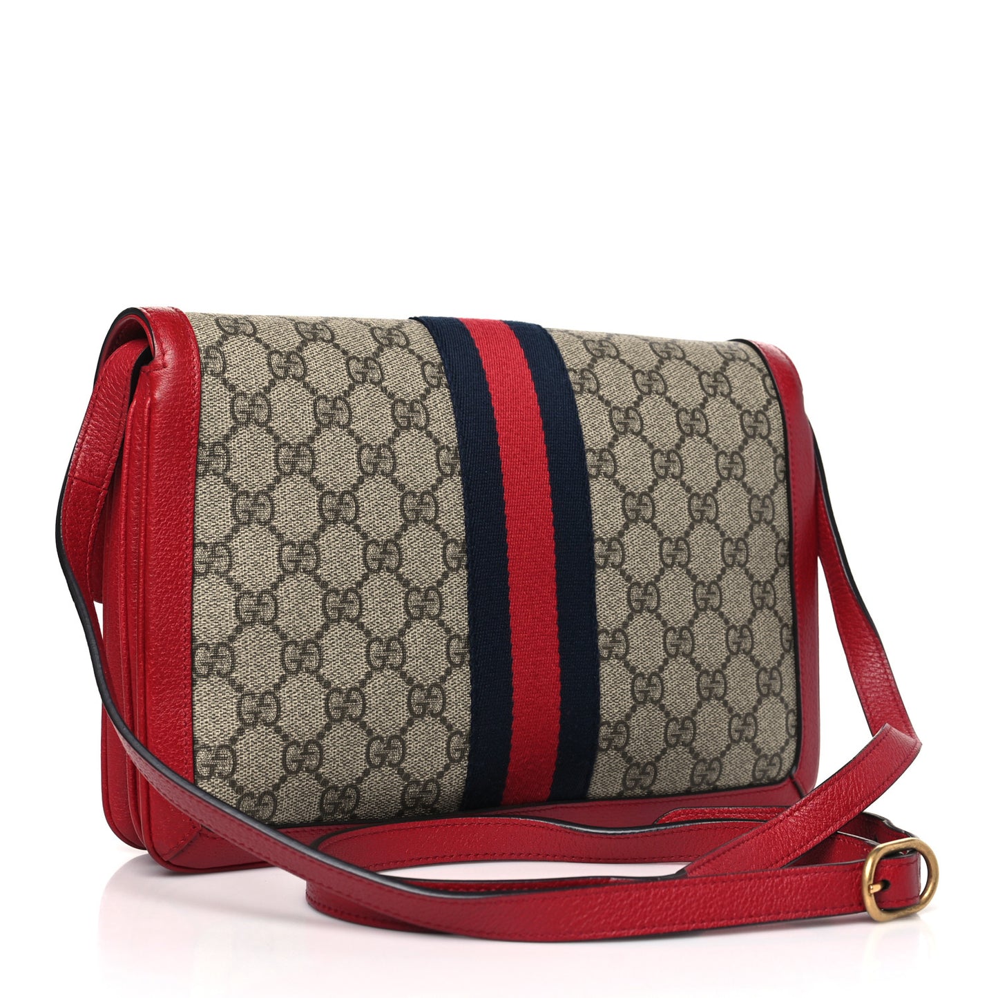 GG Supreme Monogram Medium Queen Margaret Shoulder Bag Red