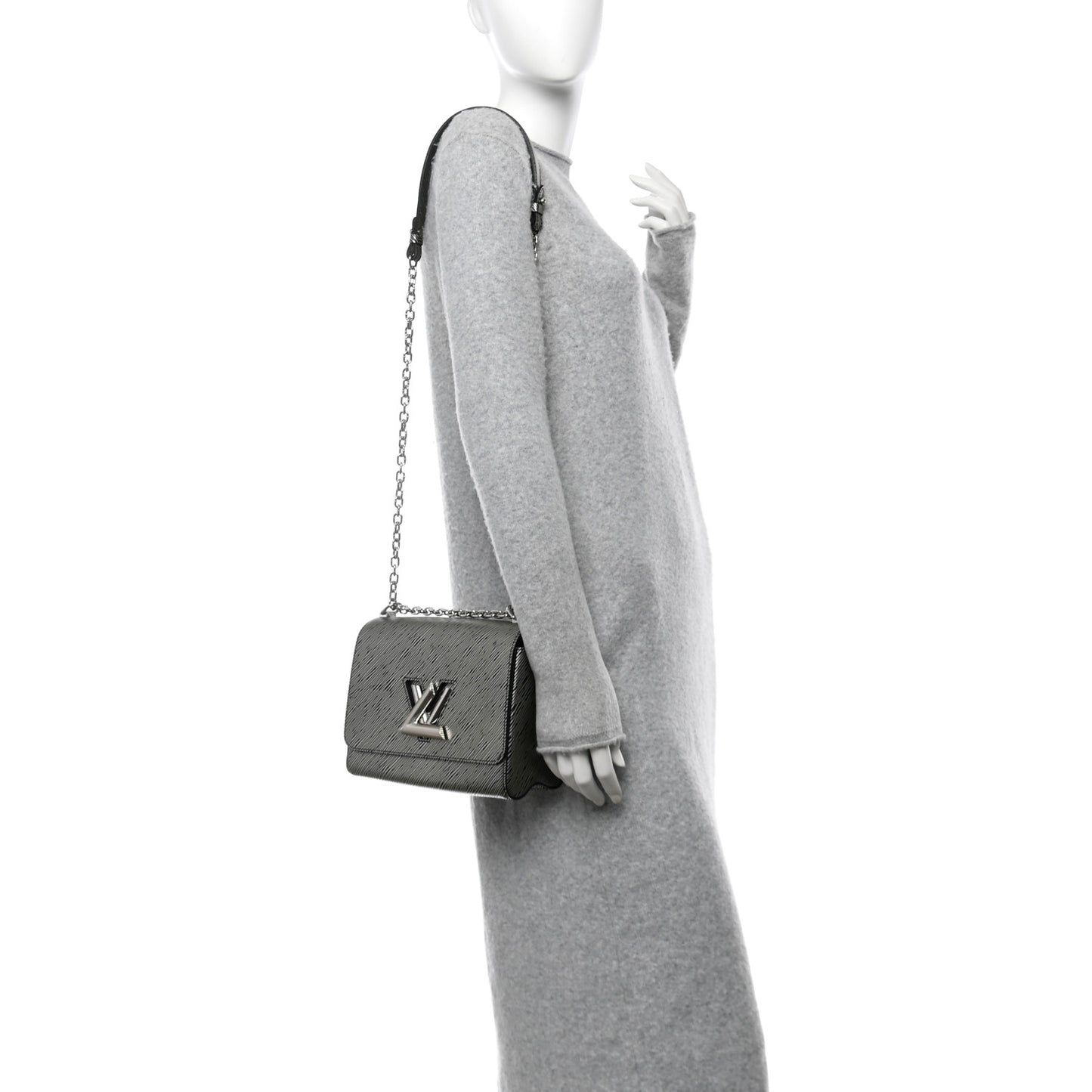 Epi Twist Shoulder Bag MM Platine