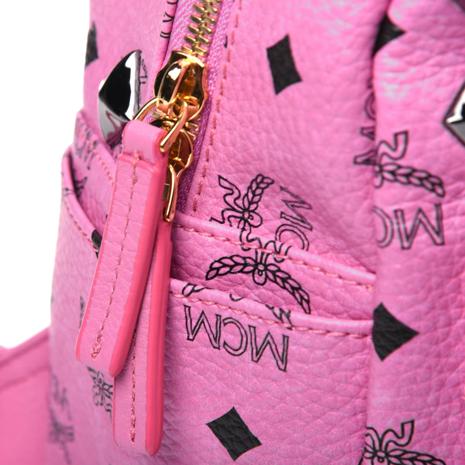 MCM Visetos Studded Small Stark M Backpack Pink 11 of 14