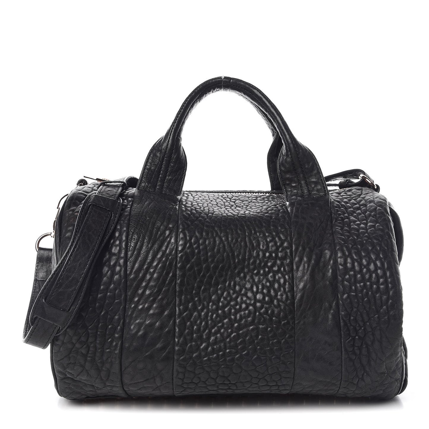 Pebbled Lambskin Rocco Black Rose Gold Hardware