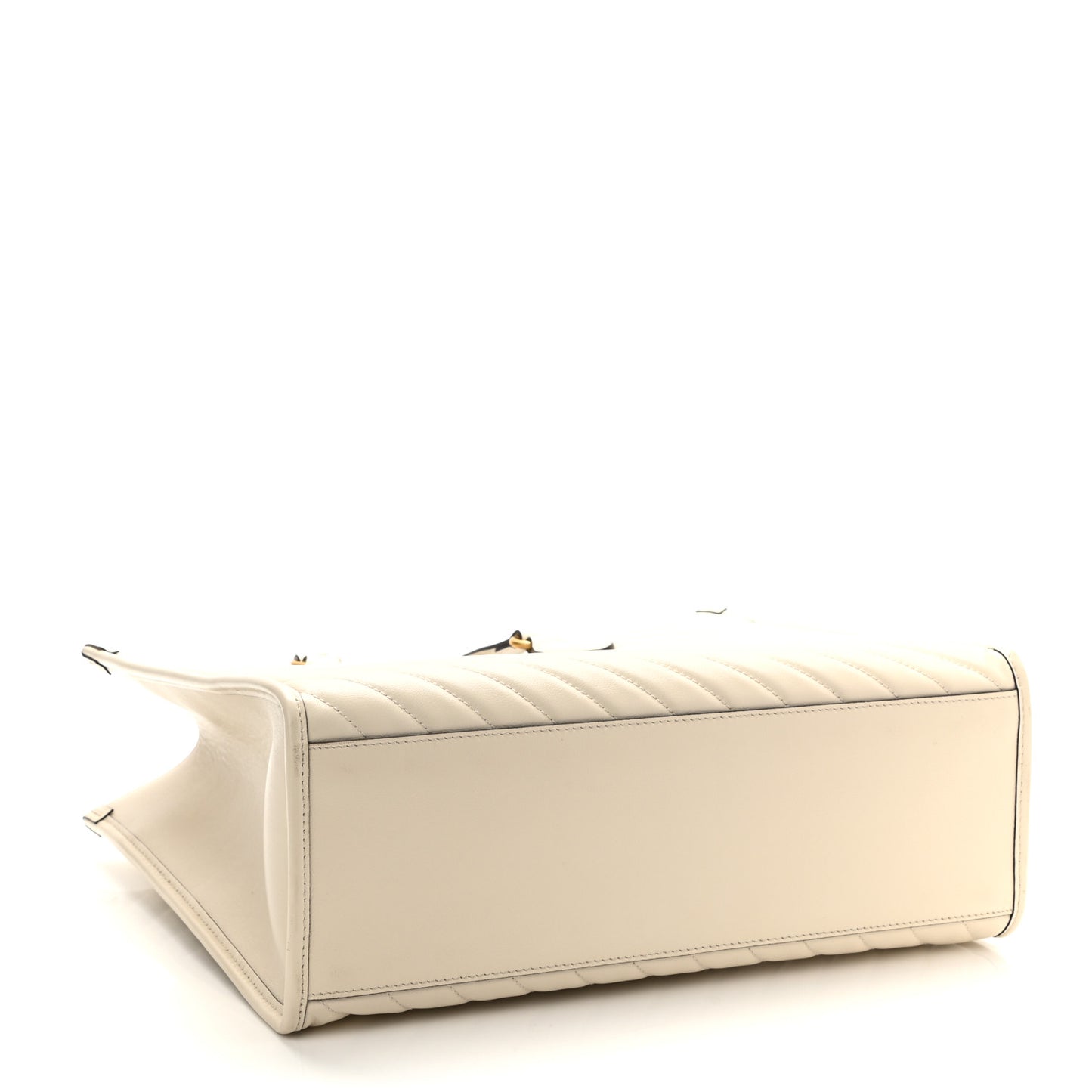 Azalea Calfskin Matelasse Diagonal GG Marmont Tote Bag Mystic White