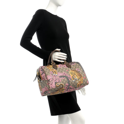 Gucci GG Supreme Monogram Bengal Medium Boston Beige PInk 2 of 14