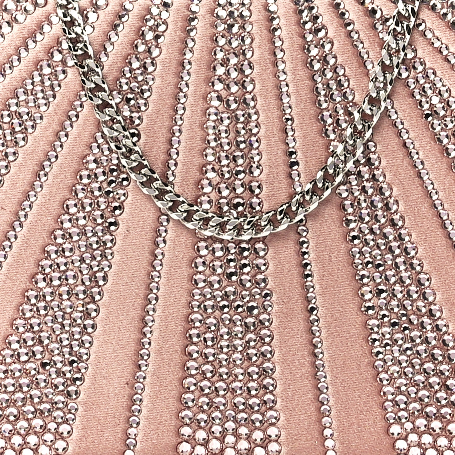 Crystal Satin Celeste Clutch Pink