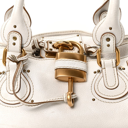 Chloe Calfskin Medium Paddington Satchel White 7 of 9