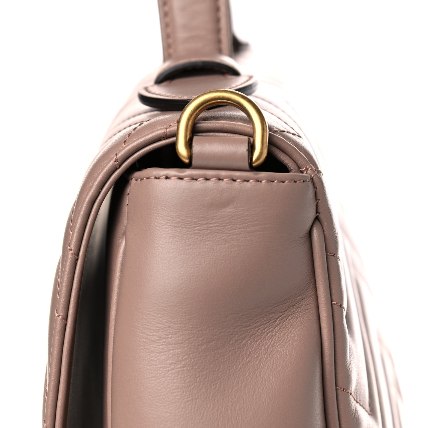 Gucci Calfskin Matelasse Medium GG Marmont Top Handle Shoulder Bag Porcelain Rose 15 of 20