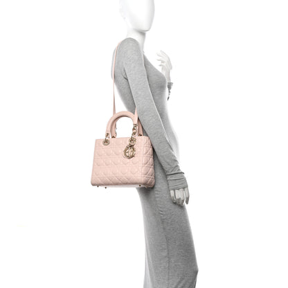 Christian Dior Lambskin Cannage Medium Lady Dior Light Pink 2 of 15