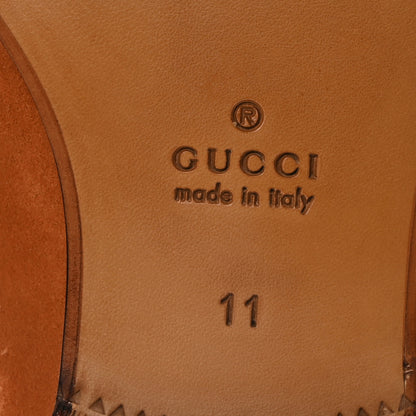 Gucci Suede Horsebit Mens Jordaan Loafers 11 Harness Brown 7 of 9