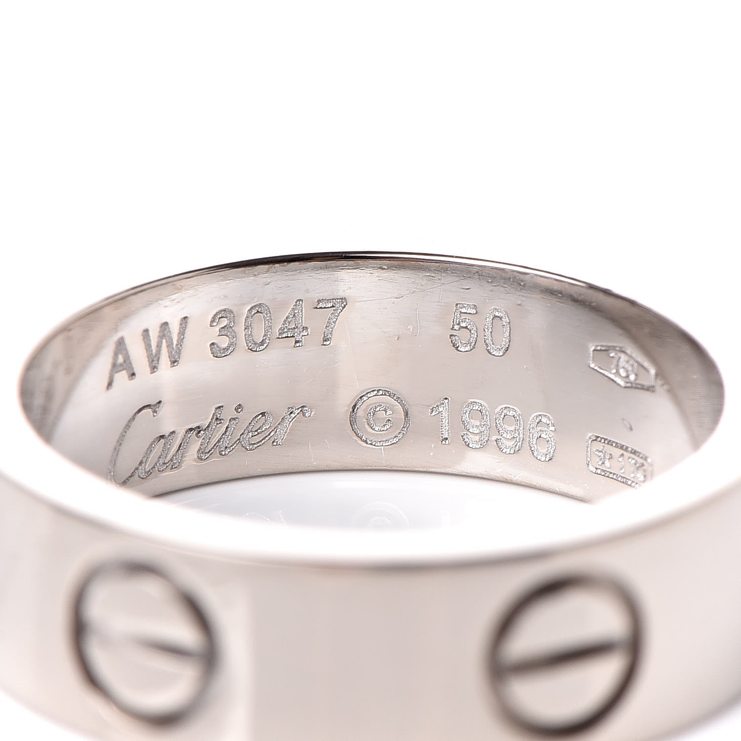 Cartier 18K White Gold 5.5mm LOVE Ring 50 5.25 4 of 4