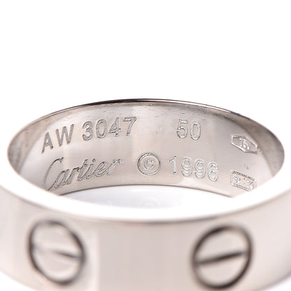 Cartier 18K White Gold 5.5mm LOVE Ring 50 5.25 4 of 4