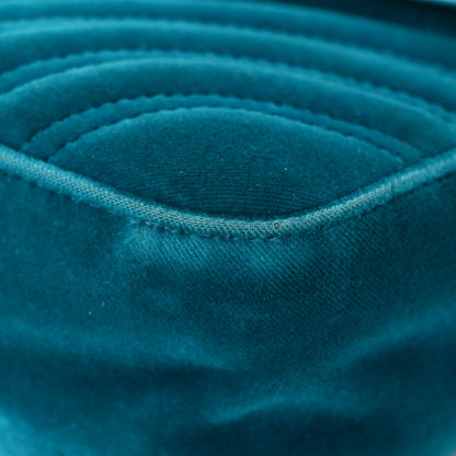 Gucci Velvet Matelasse Small GG Marmont Shoulder Bag Pavone Cyan 9 of 28