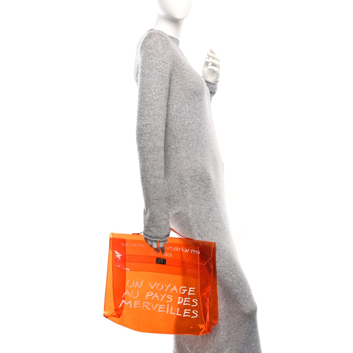 Hermes Vinyl Souvenir De L'Exposition Kelly Orange 1789076