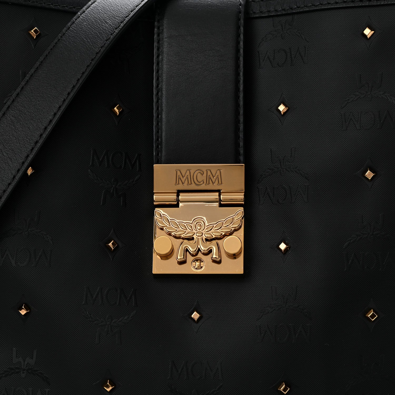 MCM Odeon Claudia Studs Crossbody Bag Black 6 of 9