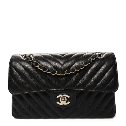 Chanel Caviar Chevron Quilted Small Double Flap Black 1 of 11
