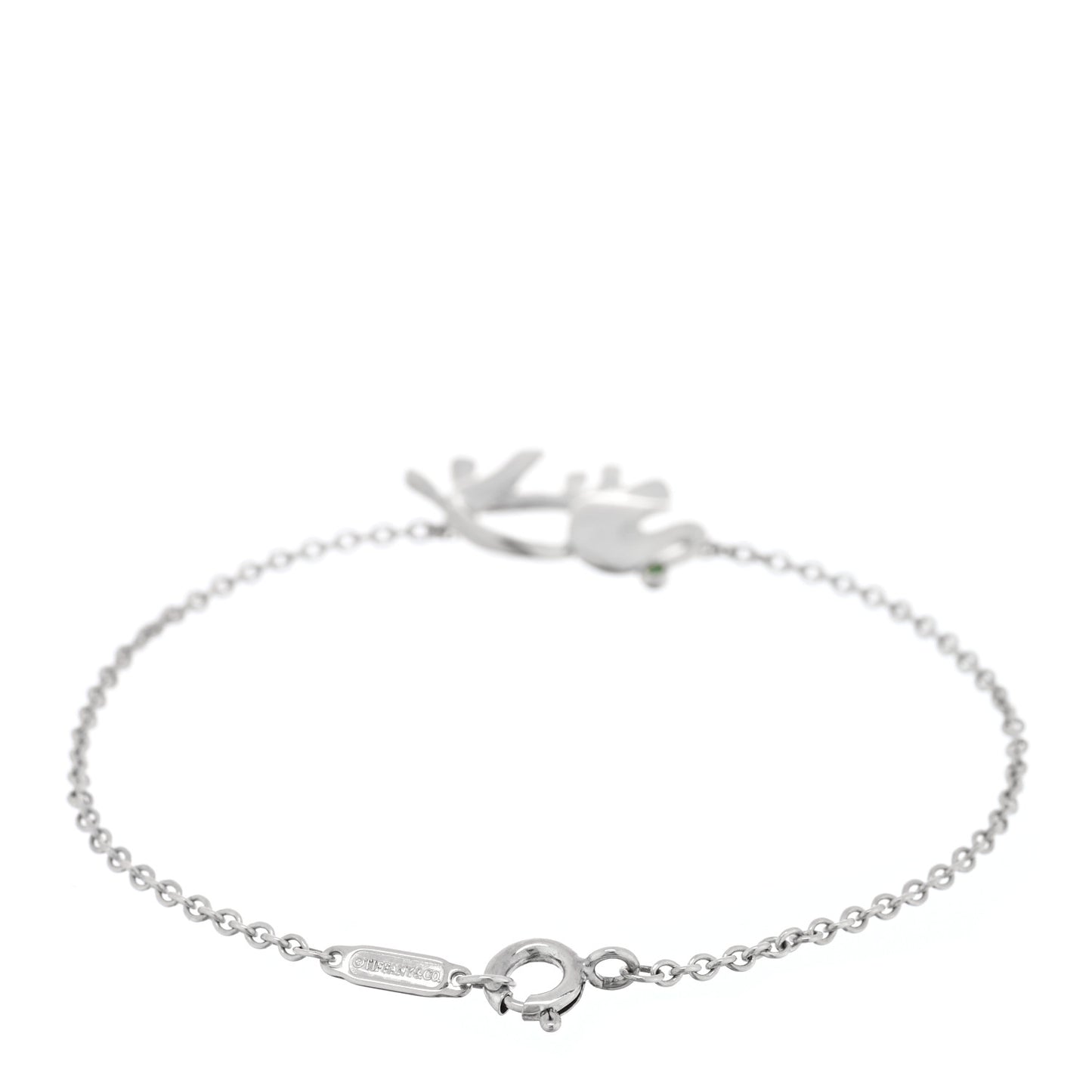 Sterling Silver Tsavorite Save the Wild Elephant Bracelet