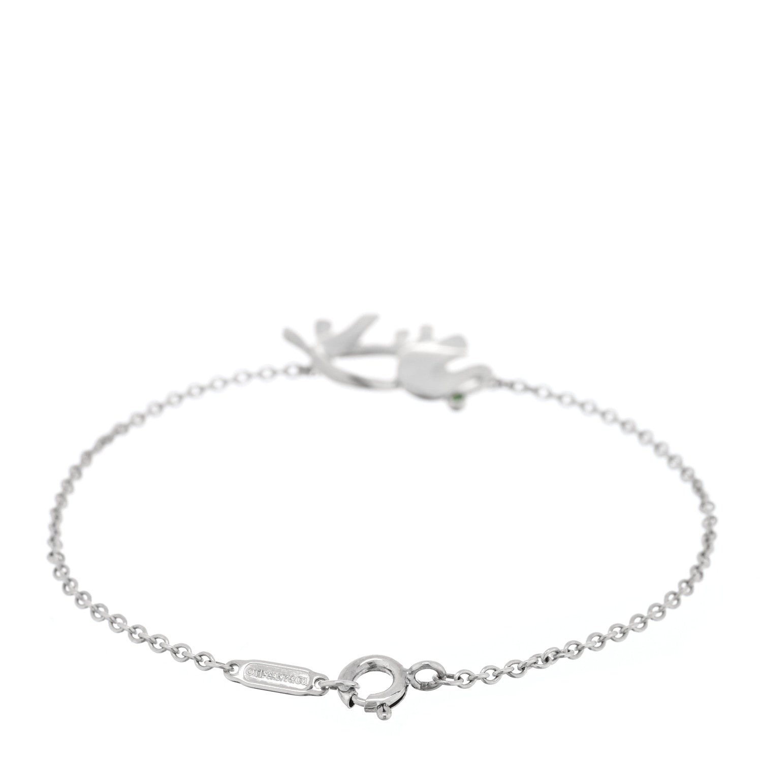Tiffany Sterling Silver Tsavorite Save the Wild Elephant Bracelet 2 of 4