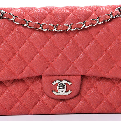 Chanel Iridescent Caviar Quilted Medium Double Flap Red 7 of 15