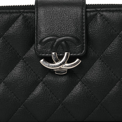 Chanel Goatskin Quilted CC Box Clutch With Chain Black 4 of 16