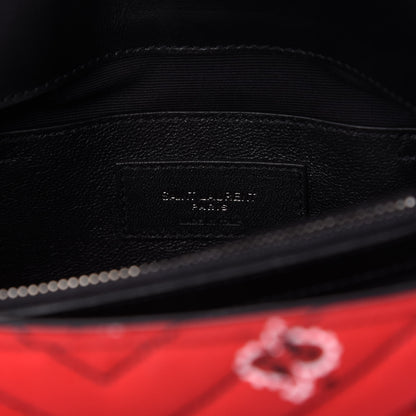 Saint Laurent Canvas Bandana Matelasse Chevron Medium College Bag Red 8 of 9