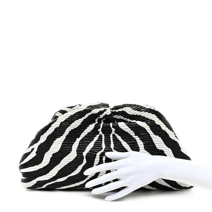 Bottega Veneta Nappa Zebra Print The Pouch Oversized Clutch White Black 2 of 7