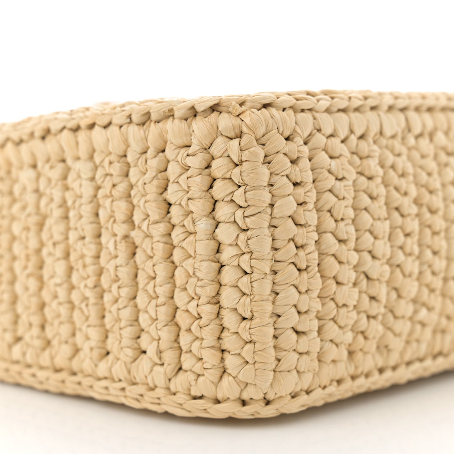 Yarn Raffia Effect Crochet Mini Re-Edition 2000 Shoulder Bag Naturale