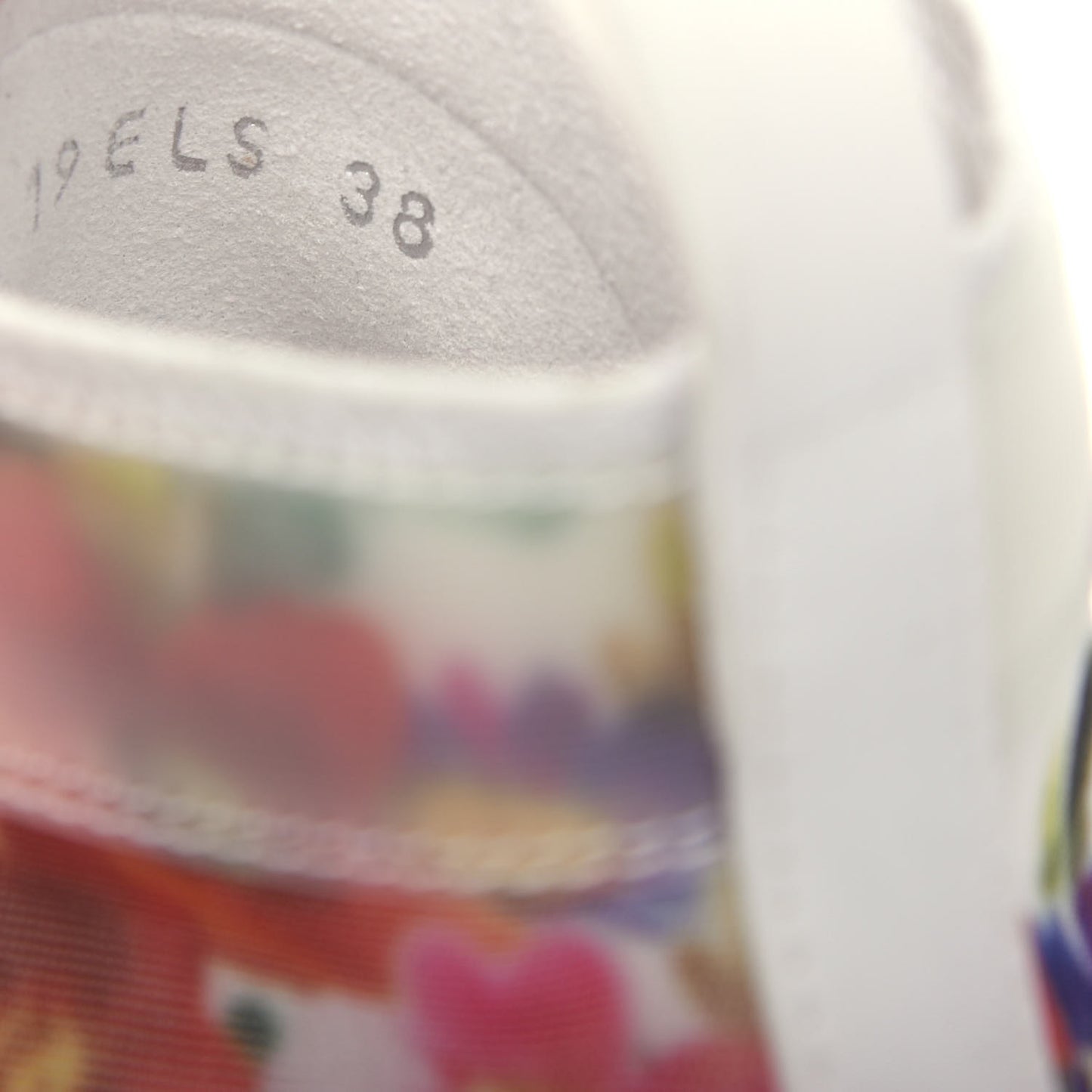 Technical Canvas Flowers Mens B23 High Top Sneakers 38 White