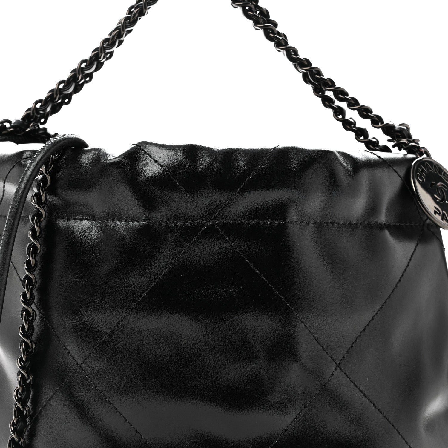 Chanel Shiny Calfskin Quilted Mini Chanel 22 So Black 8 of 10