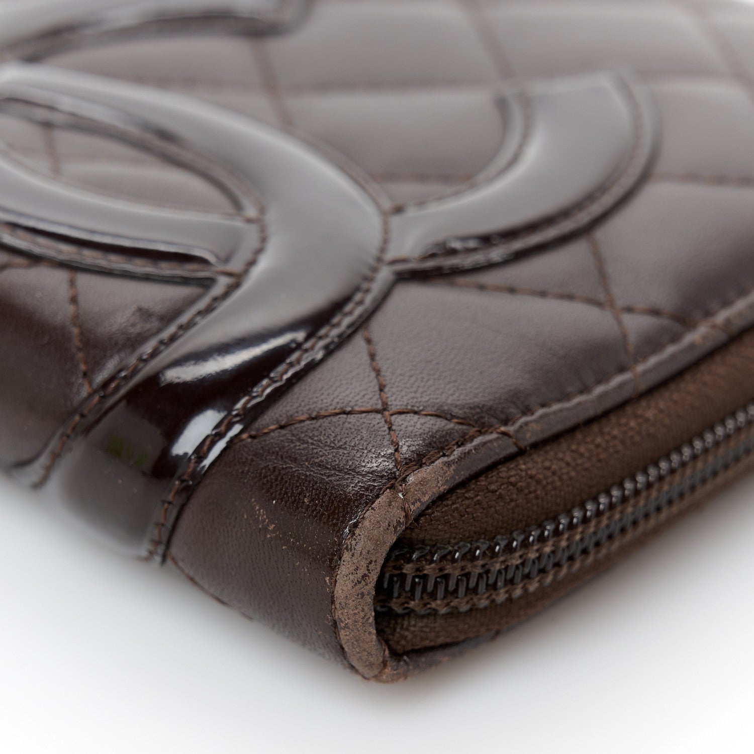 Chanel Calfskin Cambon Zip Around Organizer Wallet Brown 11 of 12