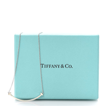 Tiffany Sterling Silver Small T Smile Pendant Necklace 6 of 6