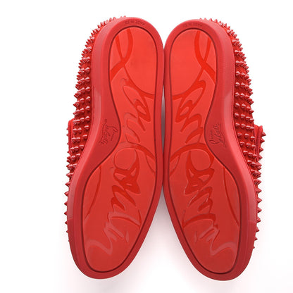 Christian Louboutin Veau Velours Mens GG Spikes Roller Boat Flats 43 Rougissime 5 of 8
