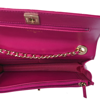 Chanel Lambskin Quilted Trendy CC Wallet On Chain WOC Dark Pink 5 of 13