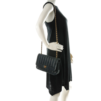 Chanel Lambskin Vertical Quilted Medium Single Flap Black 2 of 11