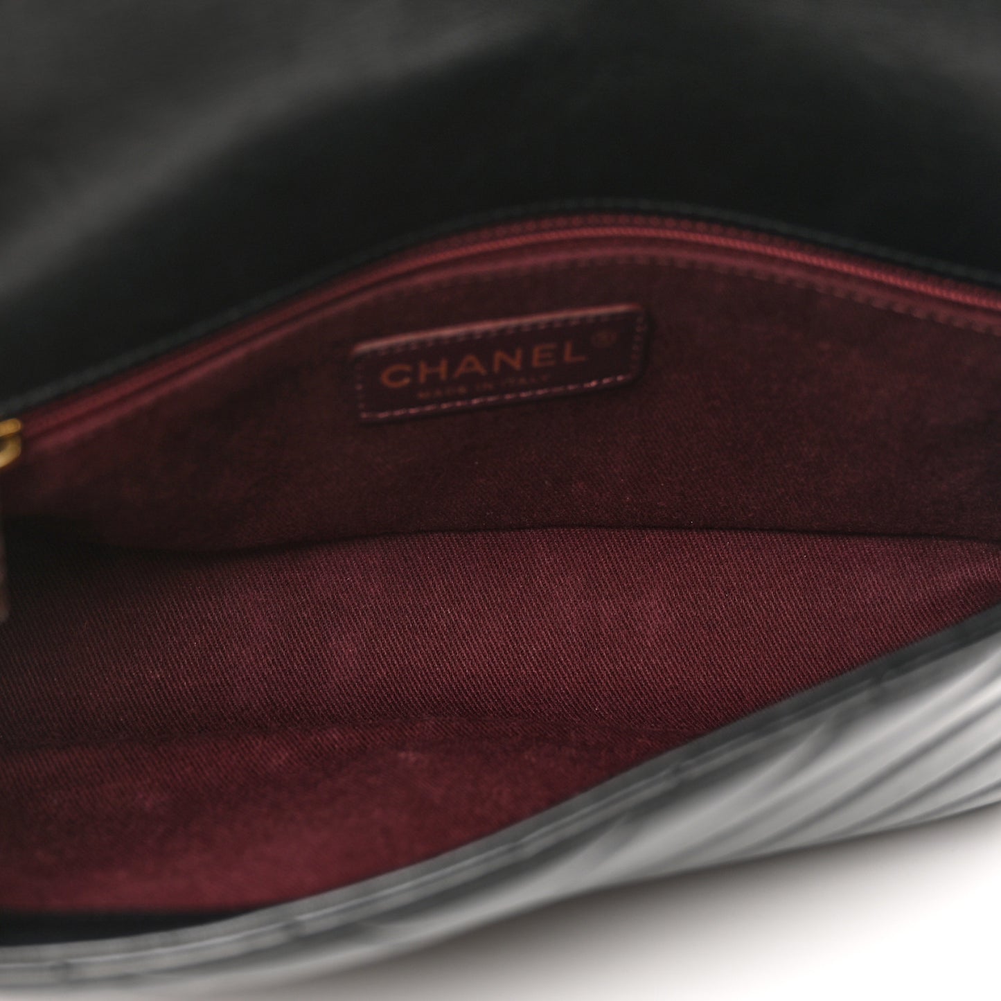 Lambskin Chevron Quilted Small Pyramid CC Flap Black
