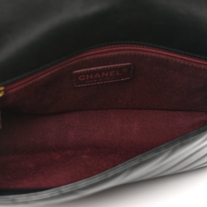 Chanel Lambskin Chevron Quilted Small Pyramid CC Flap Black 5 of 9
