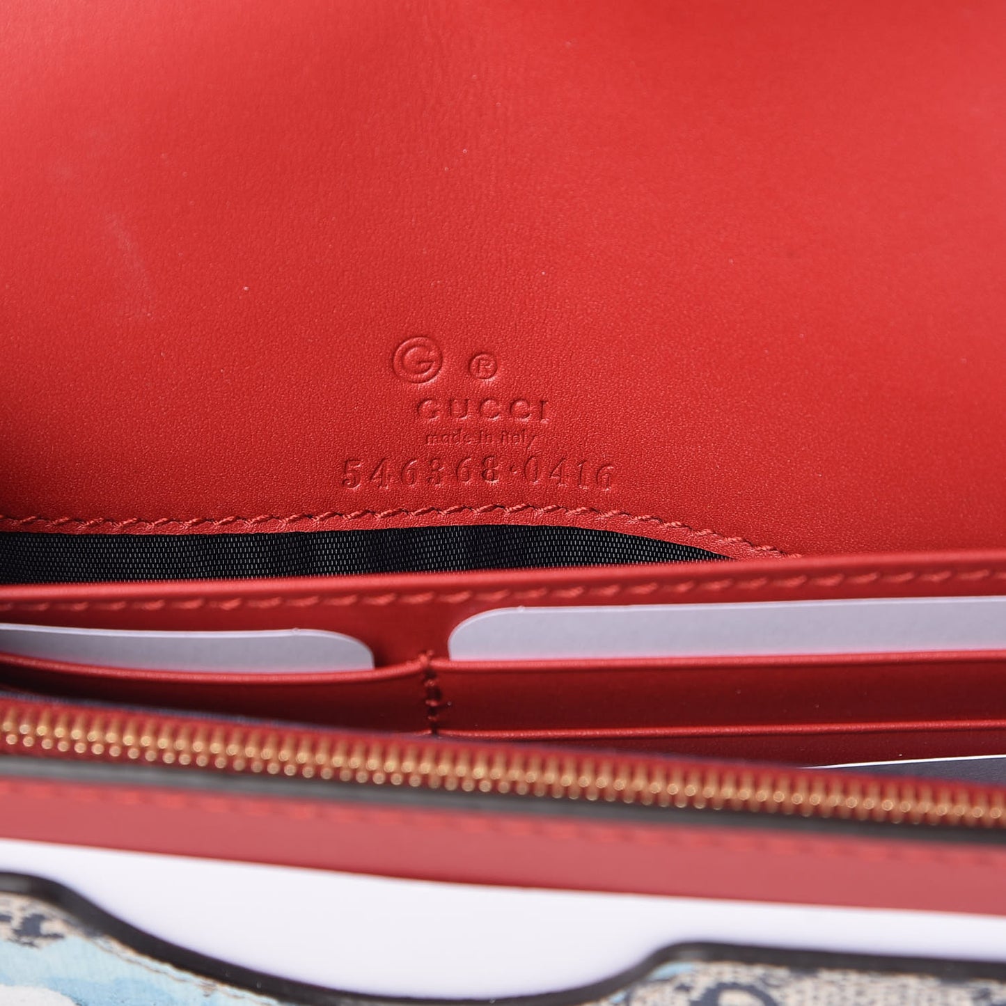 GG Supreme Monogram Blooms Chain Wallet Blue