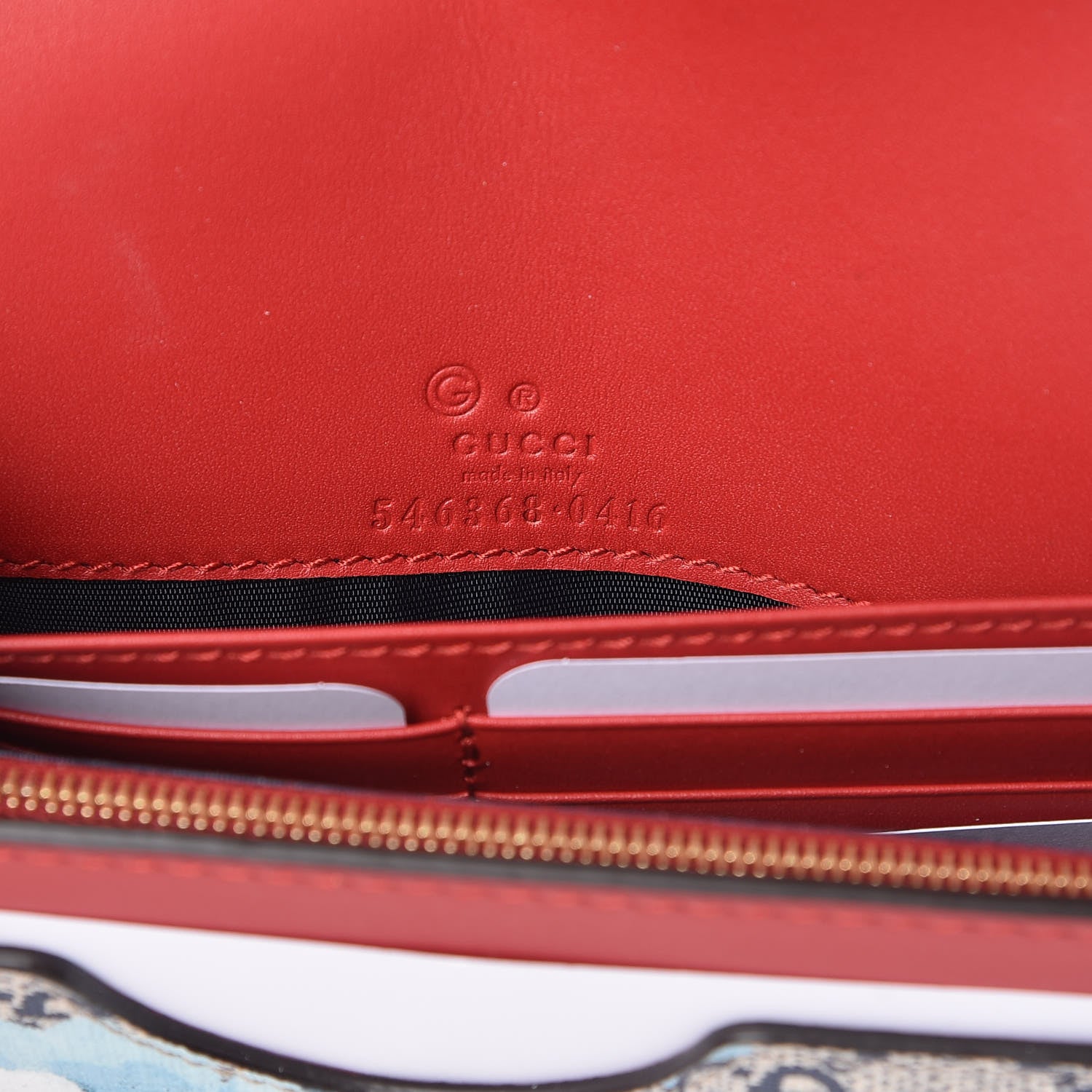Gucci GG Supreme Monogram Blooms Chain Wallet Blue 6 of 9