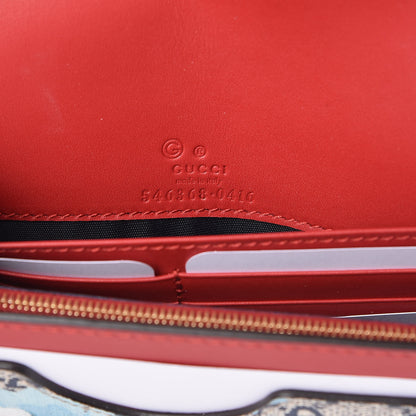 Gucci GG Supreme Monogram Blooms Chain Wallet Blue 6 of 9