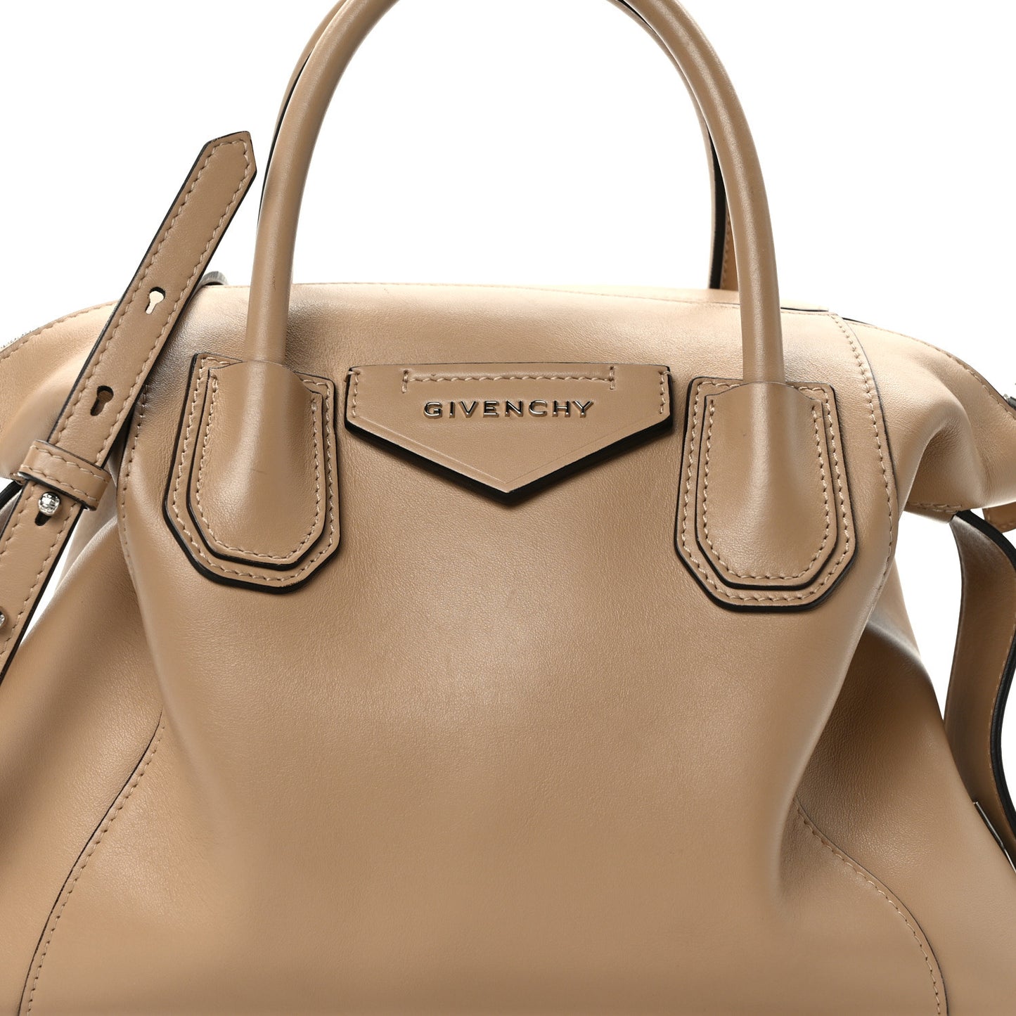 Smooth Calfskin Small Soft Antigona Beige Cappuccino