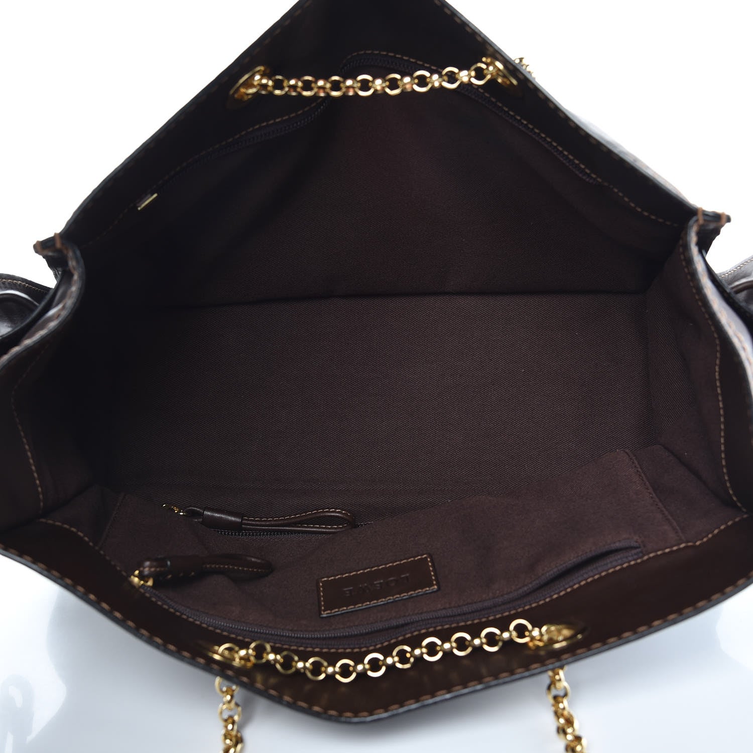 Loewe Nappa Chain Logo Shopper Tote Brown 5 of 8