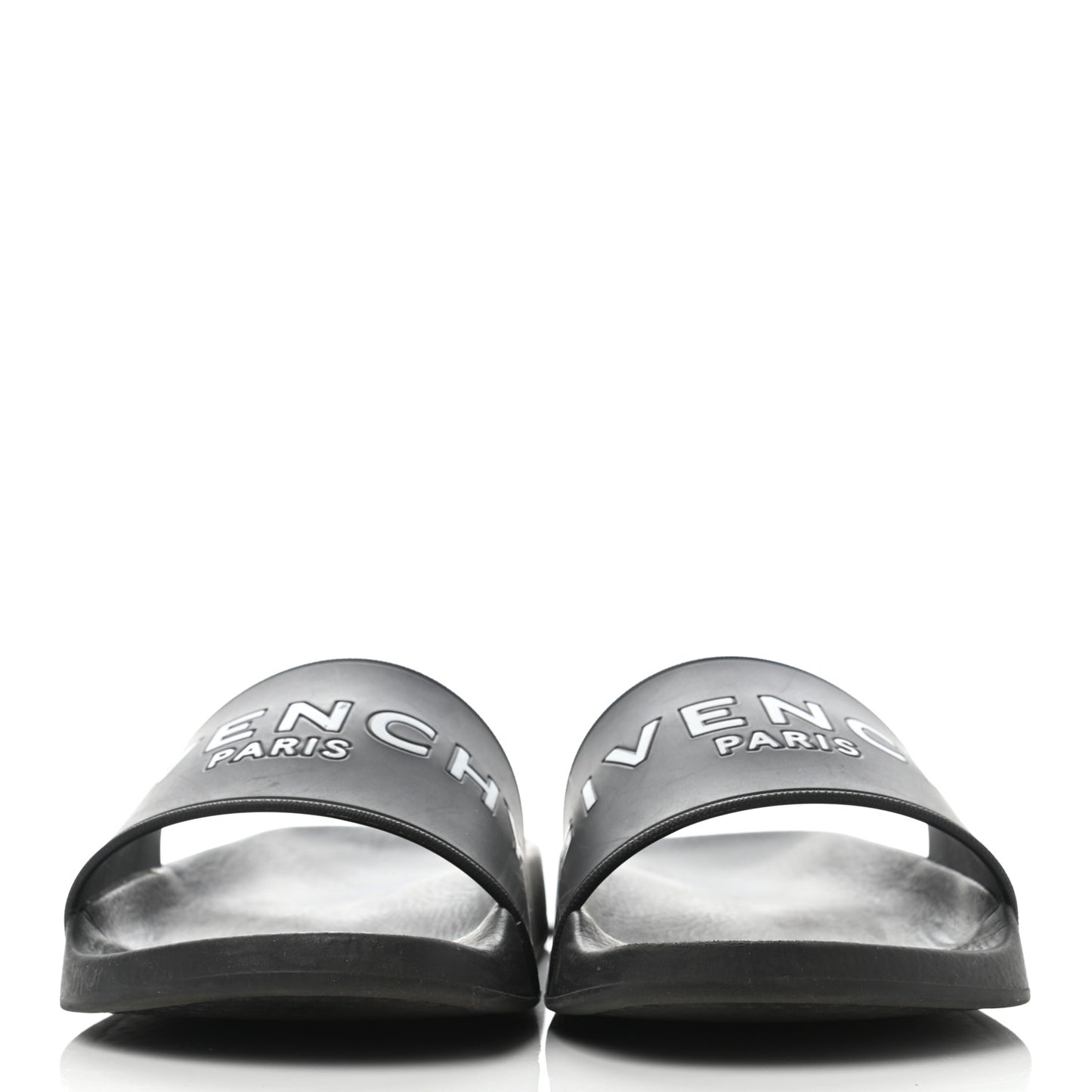 Rubber Logo Pool Slide Sandals 38 Black