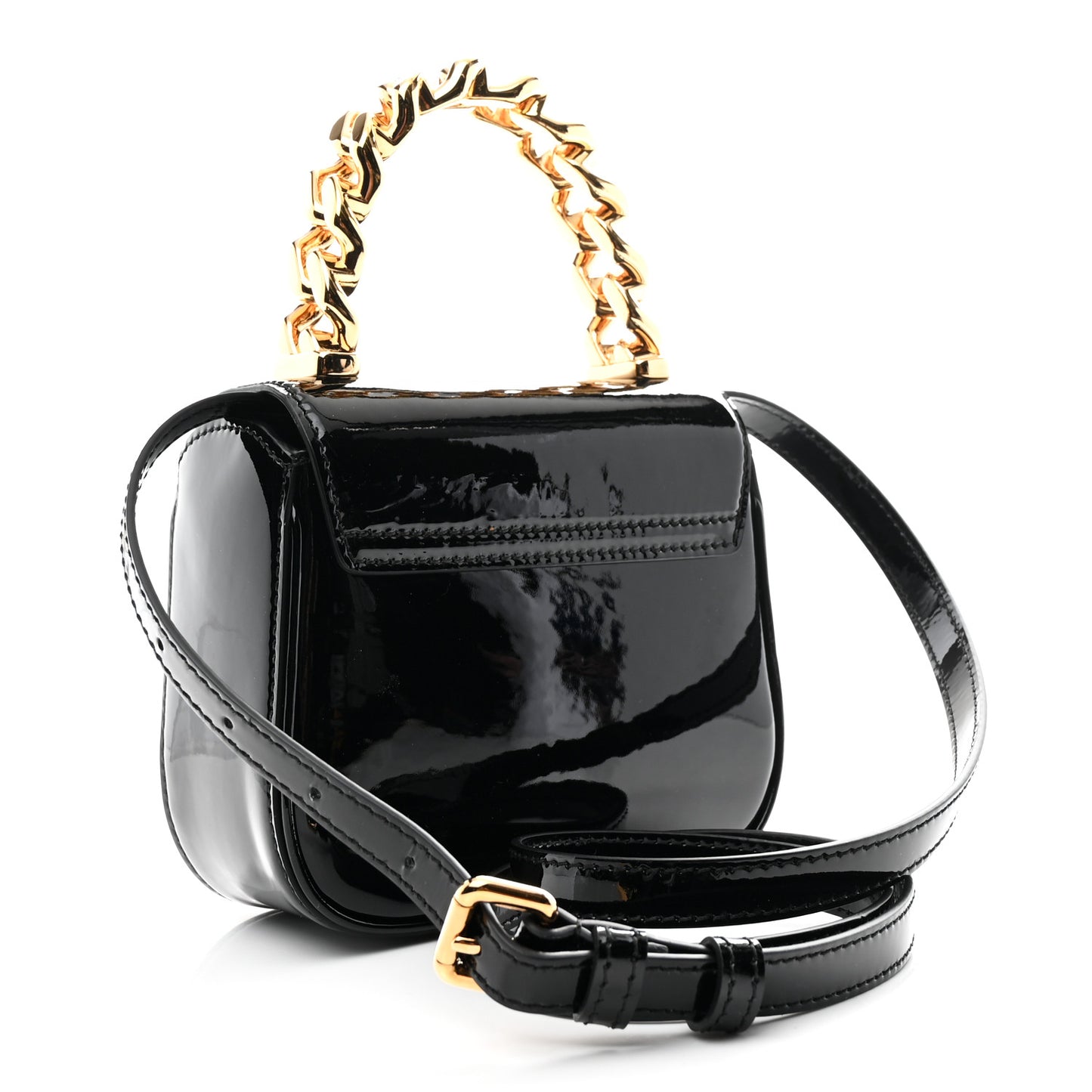 Patent Mini La Medusa Bag Black