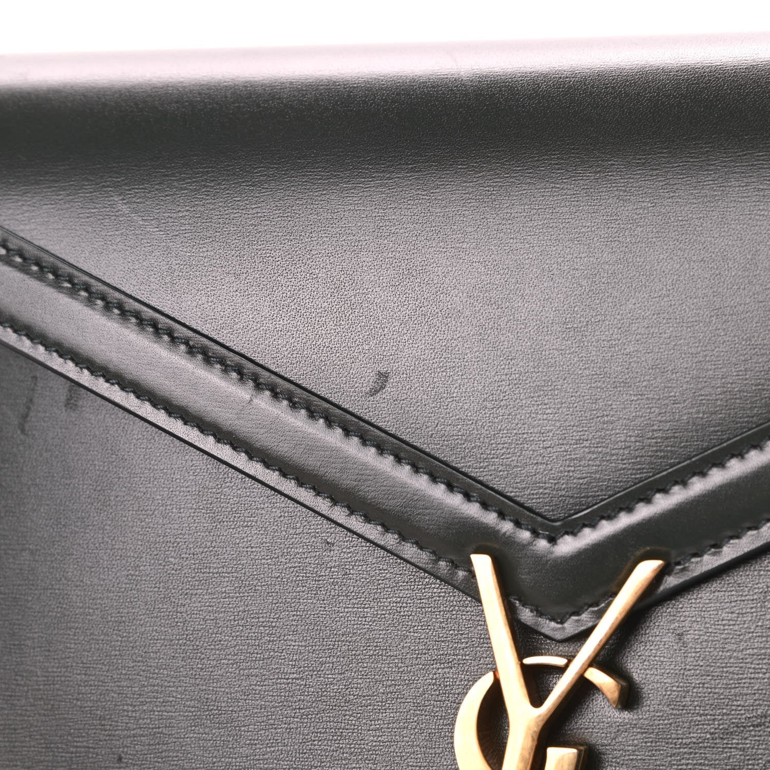 Saint Laurent Smooth Calfskin Monogram Cassandra Clasp Bag Dark Green 13 of 15