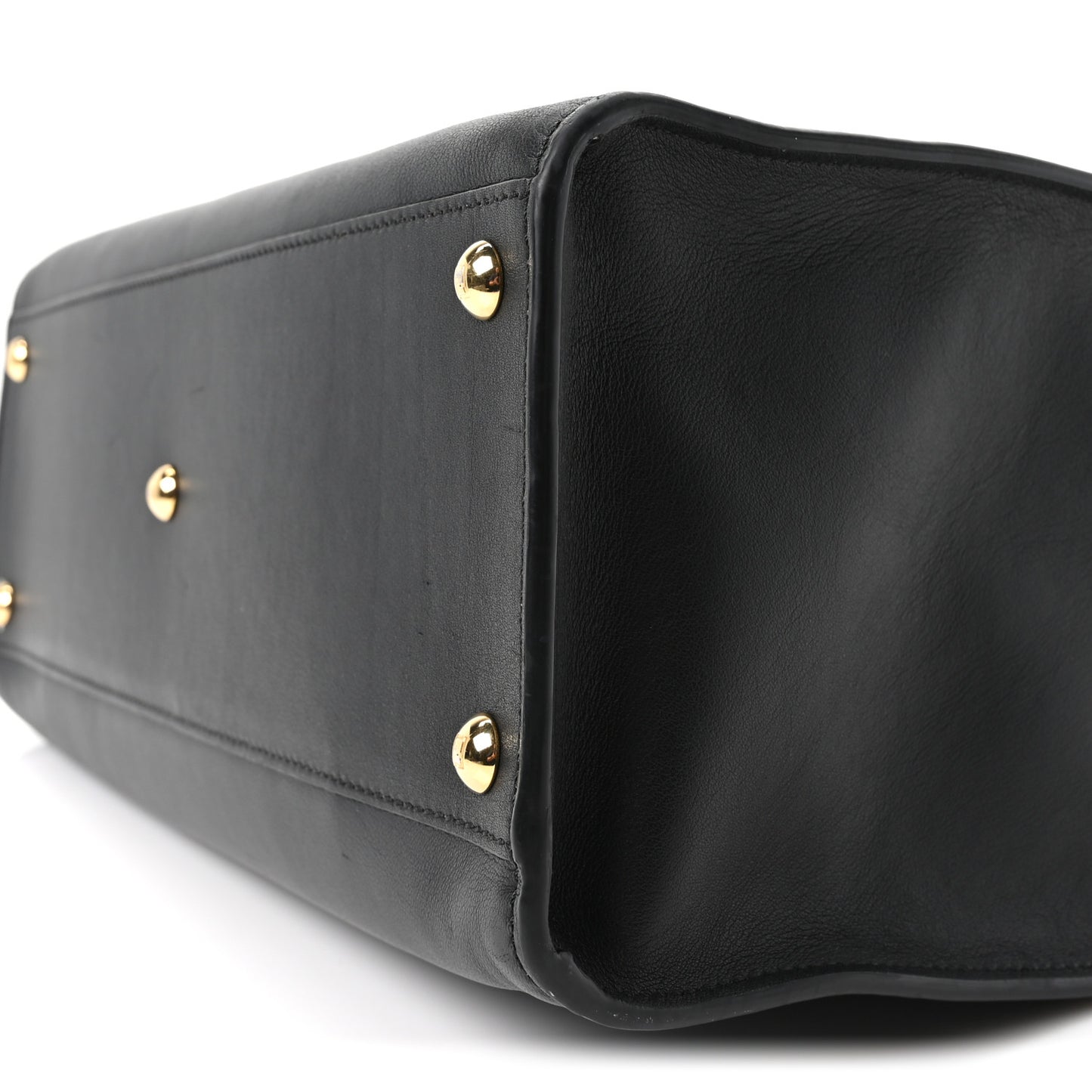 Vitello Seta Century Small Peekaboo X-Tote Black Brandy
