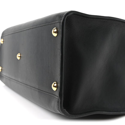 Fendi Vitello Seta Century Small Peekaboo X-Tote Black Brandy 10 of 10