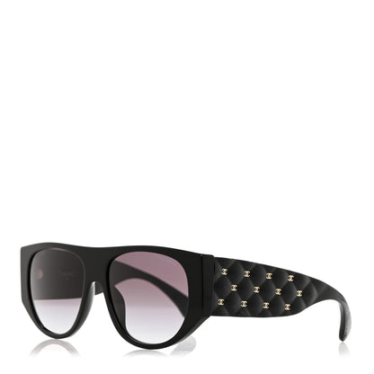 Chanel Acetate Quilted CC Pilot Sunglasses 71465 Black 1 of 8
